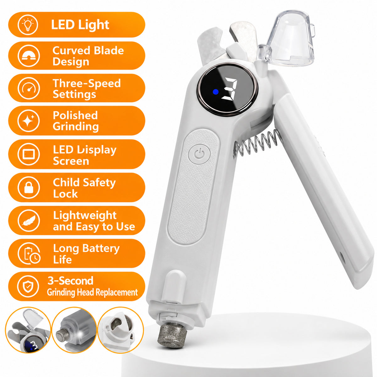 2-in-1 Electric Pet Nail Trimmer