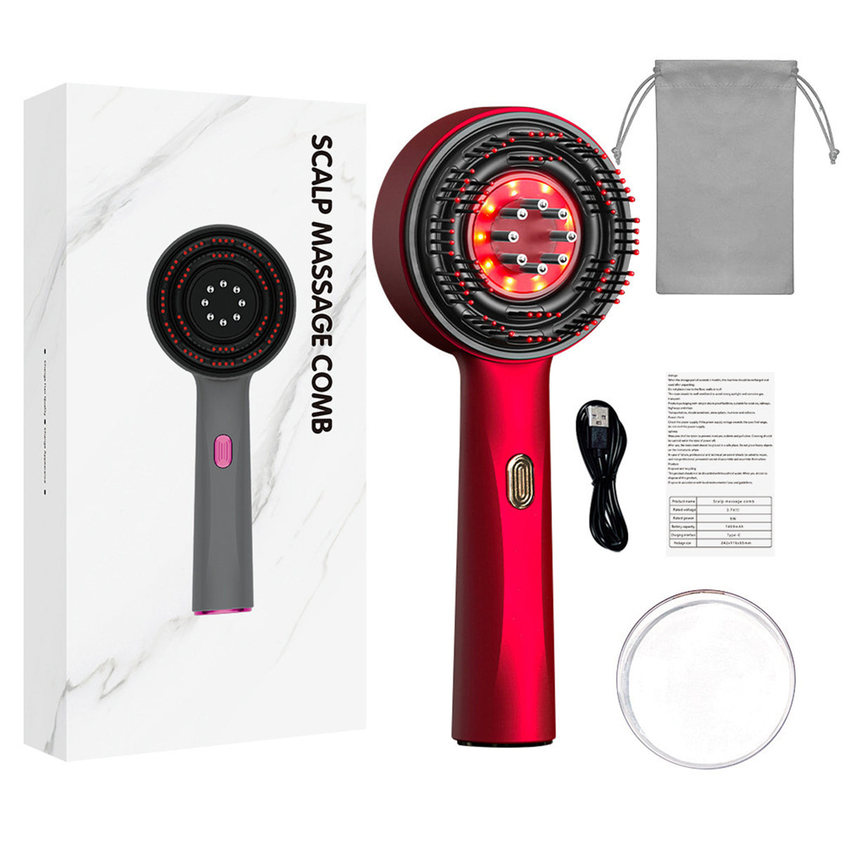 Smart Red-Light Scalp Massage Comb