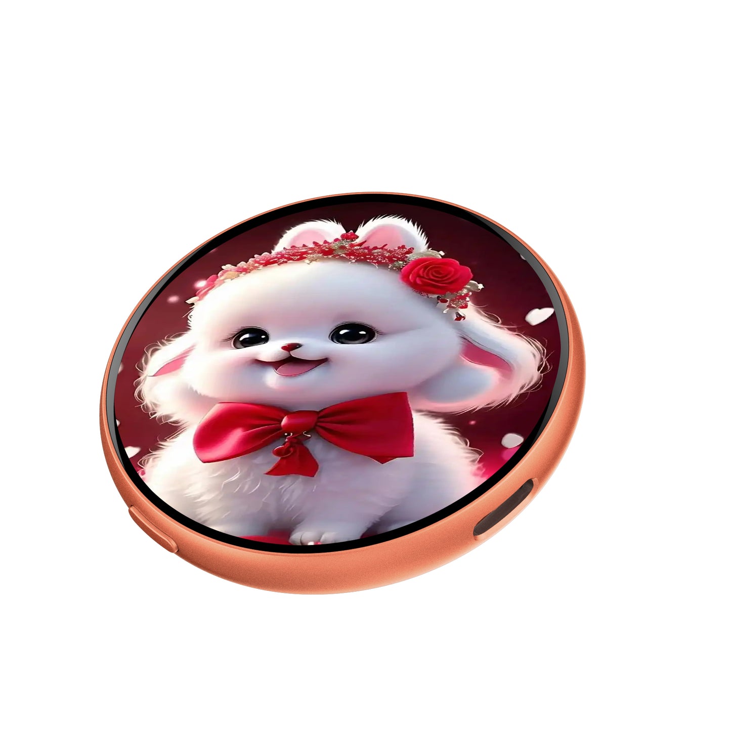 Portable Digital E‑Badge Customizable Picture Display Rechargeable Round E‑Badge for Collection & Gift