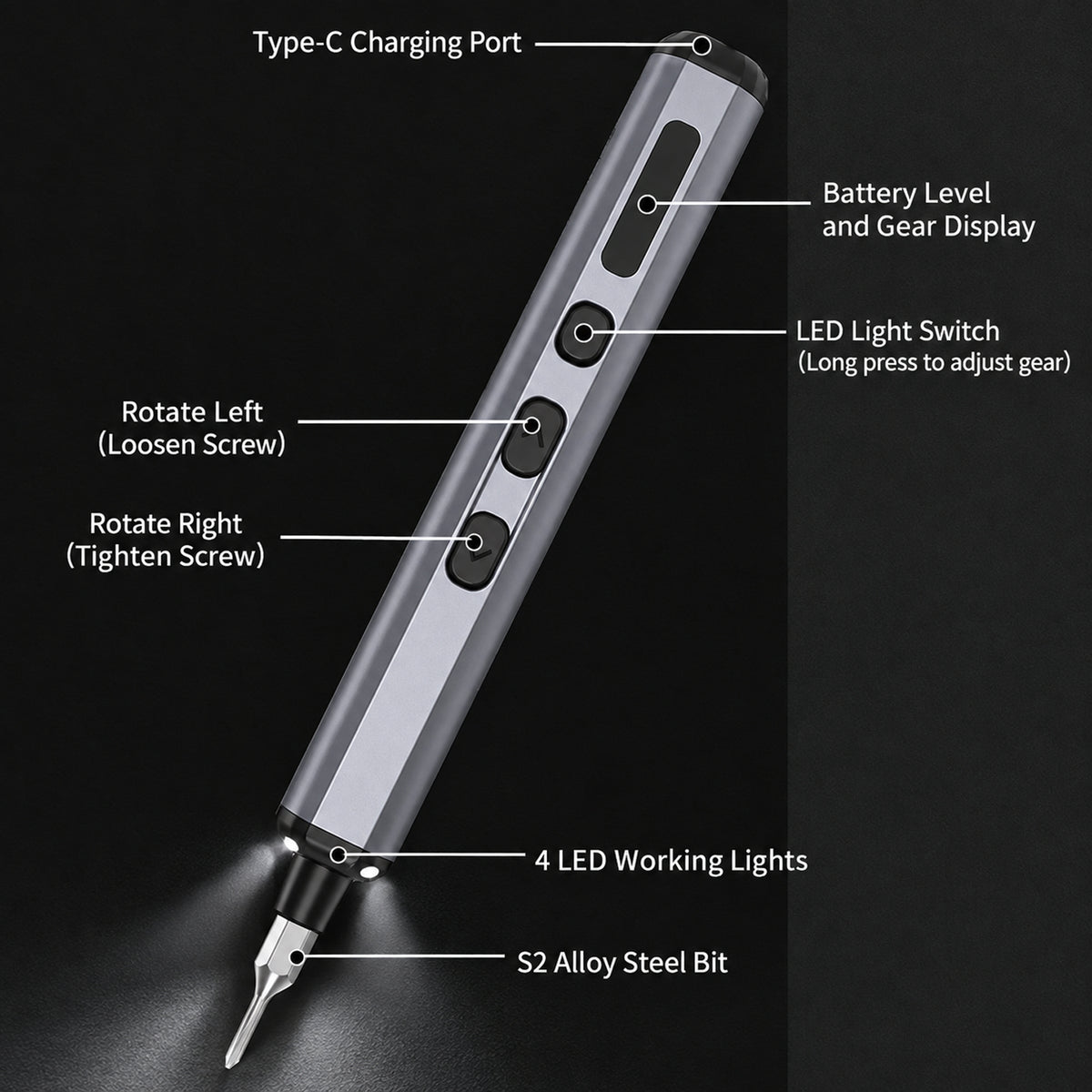 68-in-1 Compact Precision Electric Screwdriver