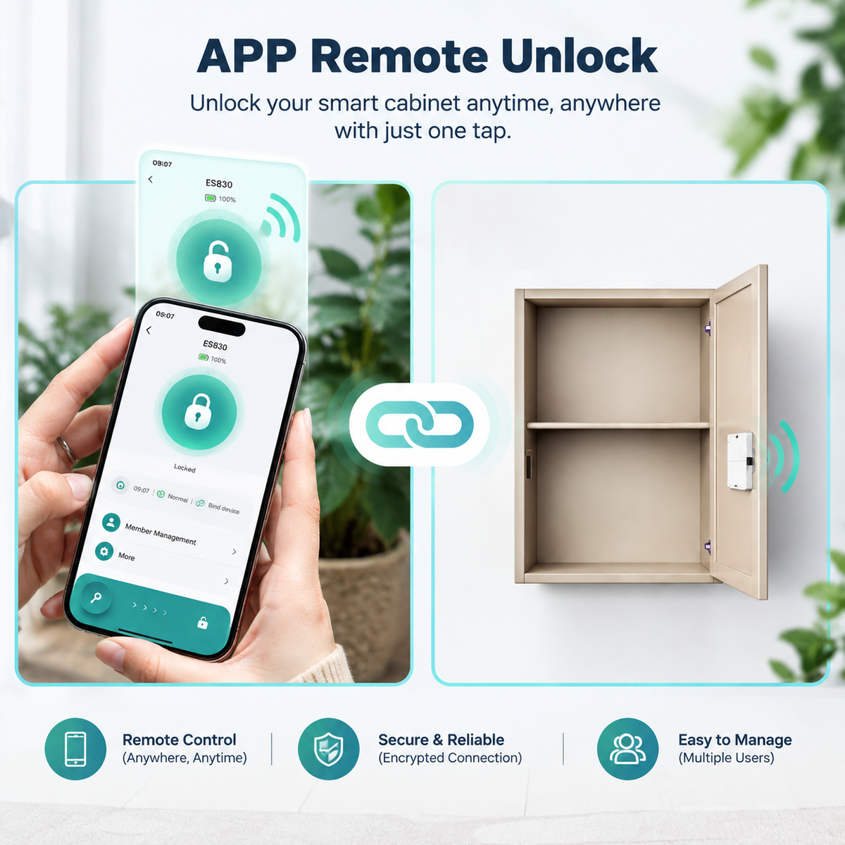 Smart Bluetooth NFC Cabinet Lock with App Control