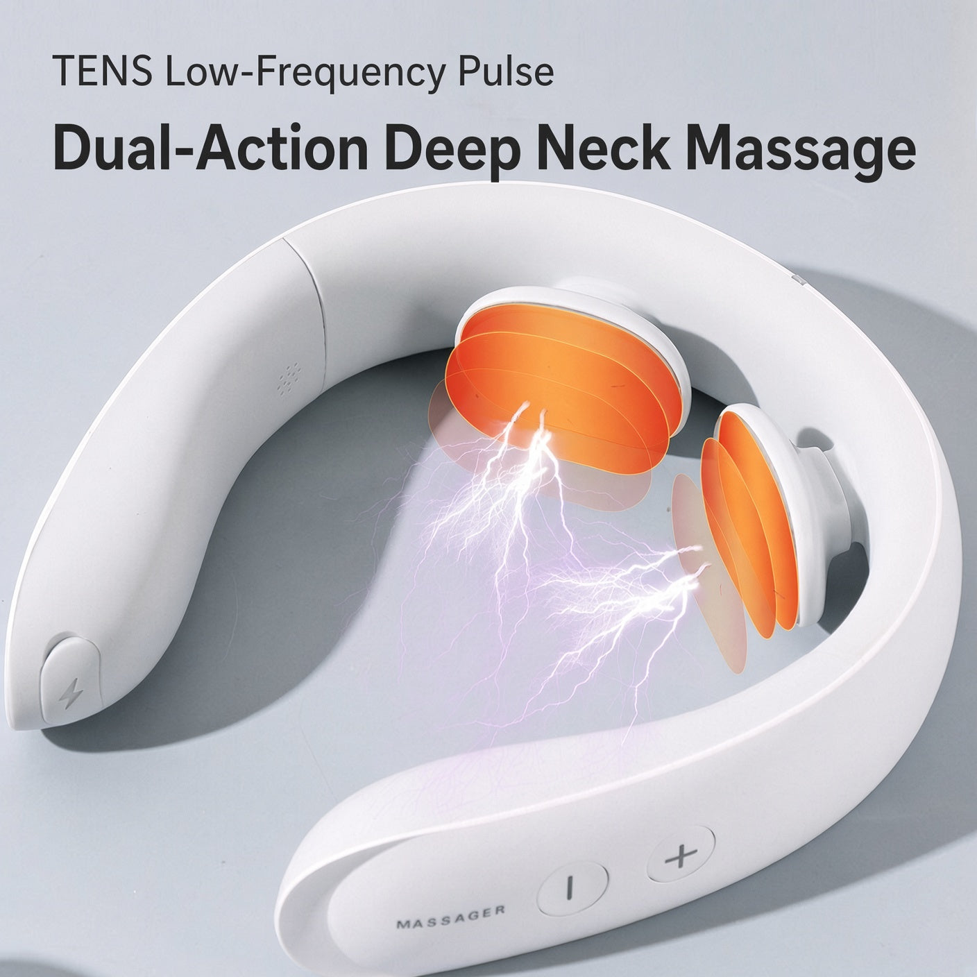 Smart Neck Massager with Heat & EMS Pulse – Compact