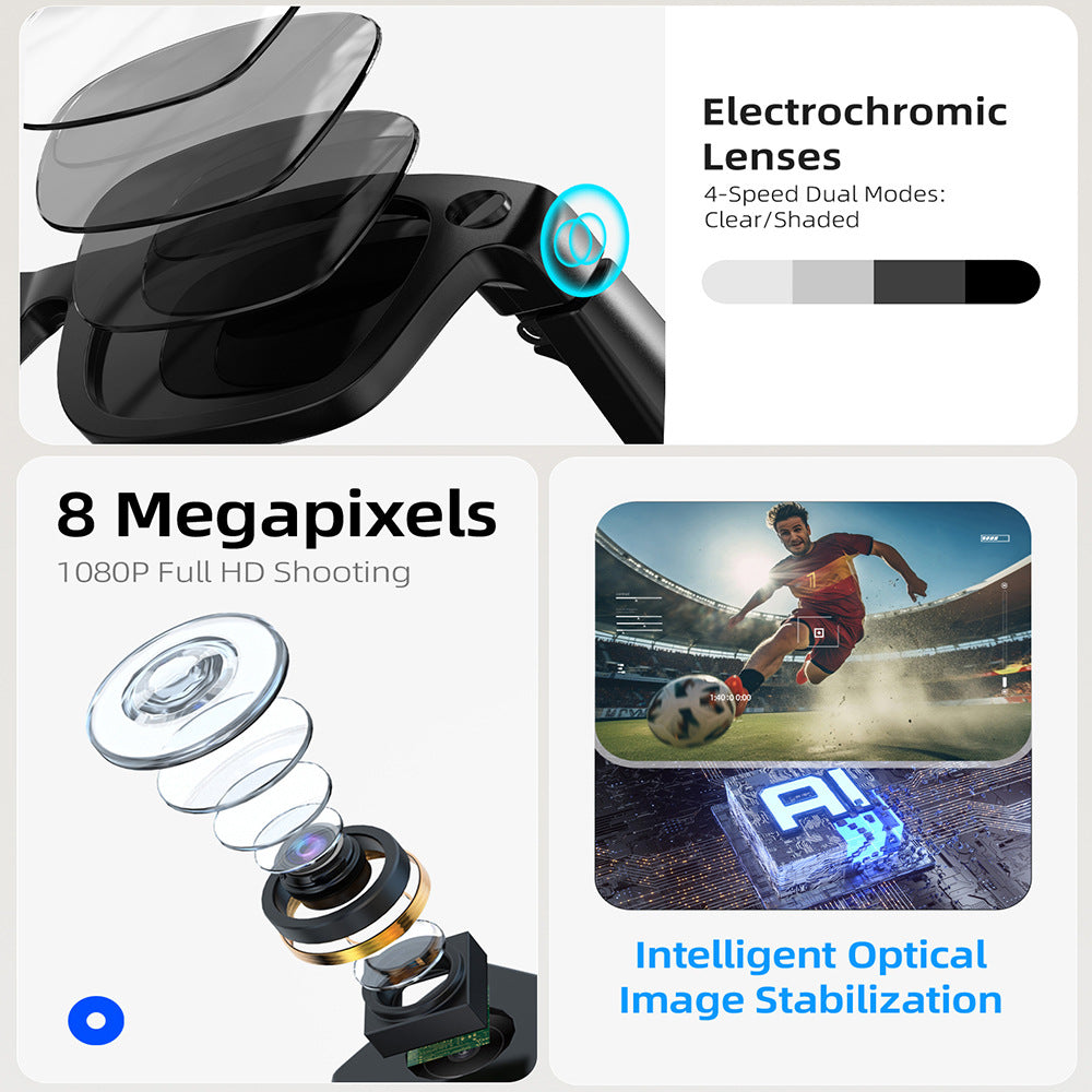 Photochromic AI Glasses with Camera & Translation