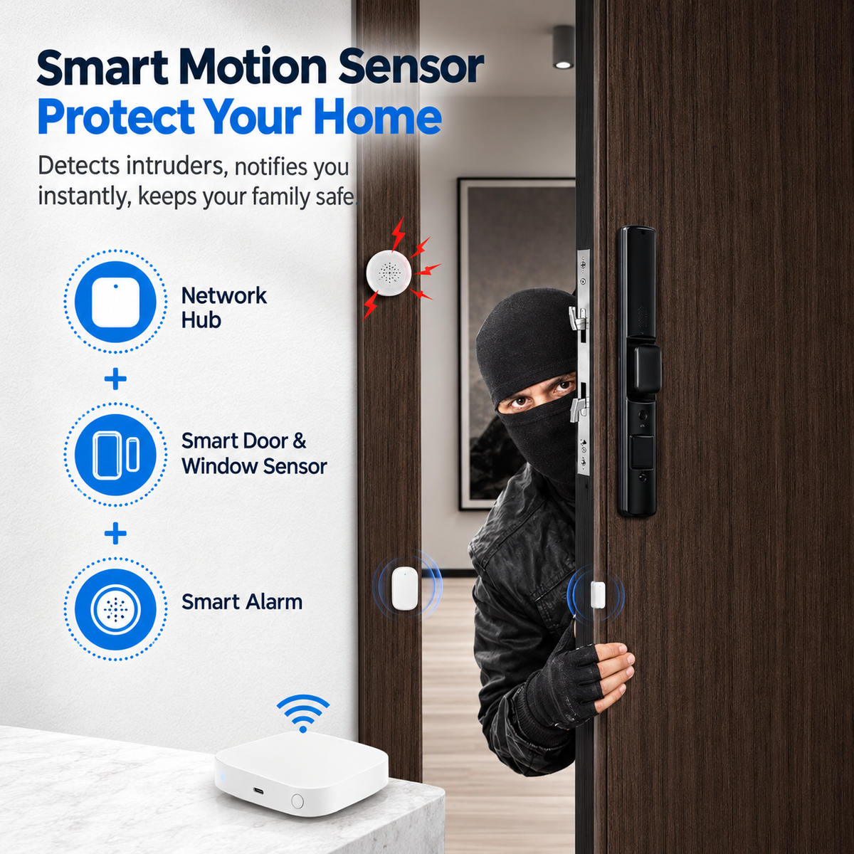 Wireless Smart Door Sensor for Home Protection