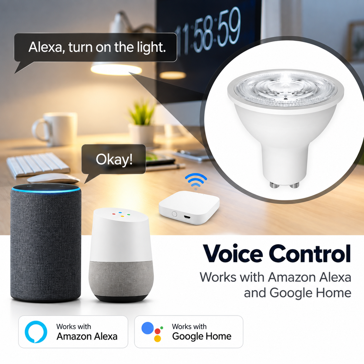 ZigBee GU10 Smart RGB LED Bulb with App Control