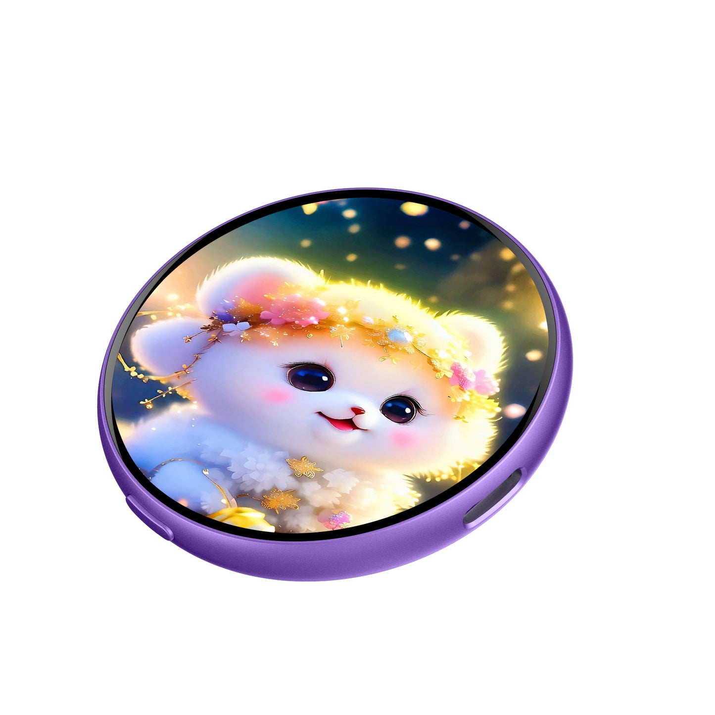 Portable Digital E‑Badge Customizable Picture Display Rechargeable Round E‑Badge for Collection & Gift