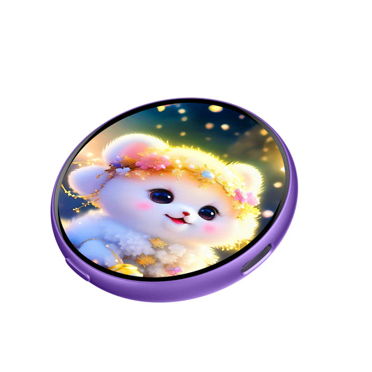 Portable Digital E‑Badge Customizable Picture Display Rechargeable Round E‑Badge for Collection & Gift