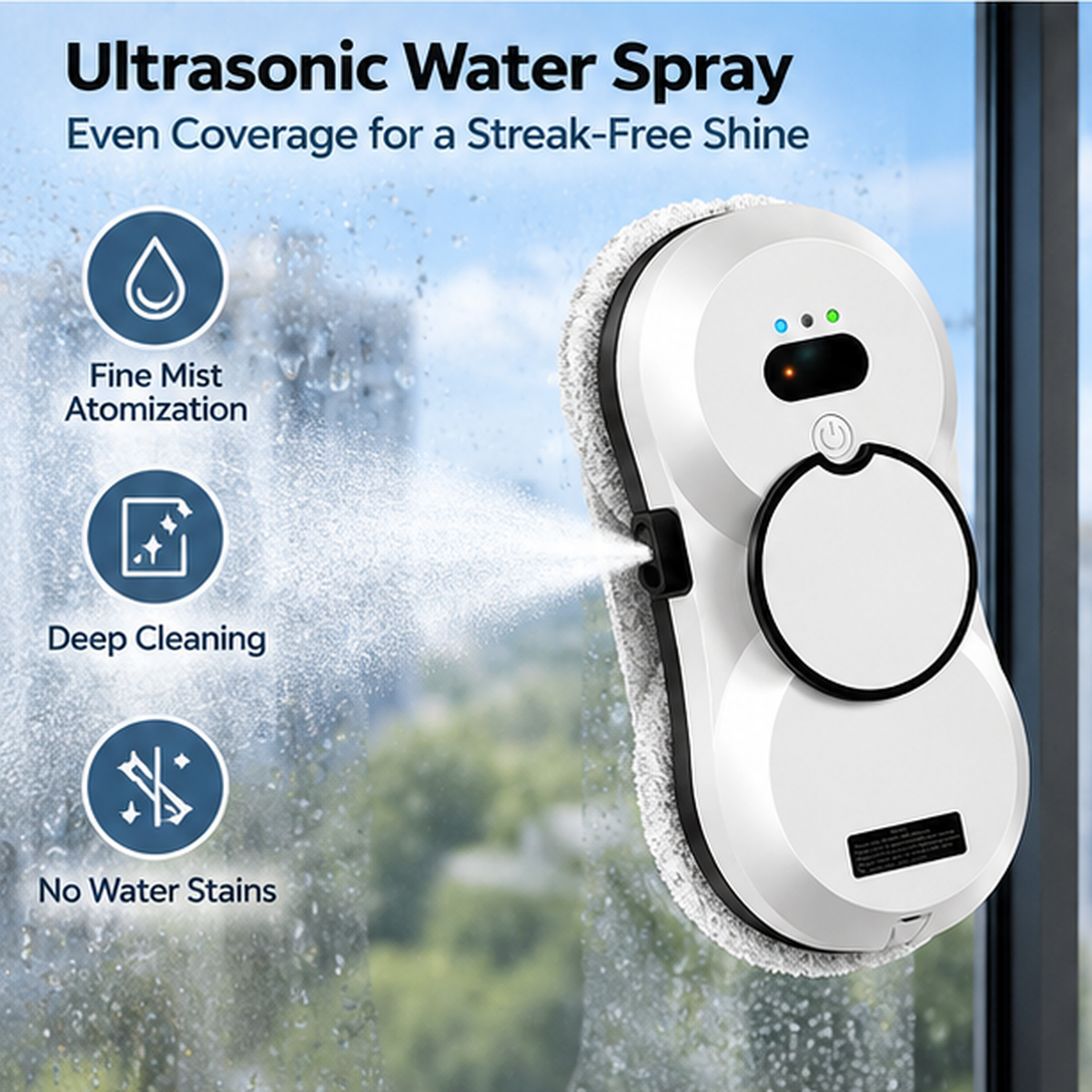 Smart Window Cleaning Robot with Auto Spray