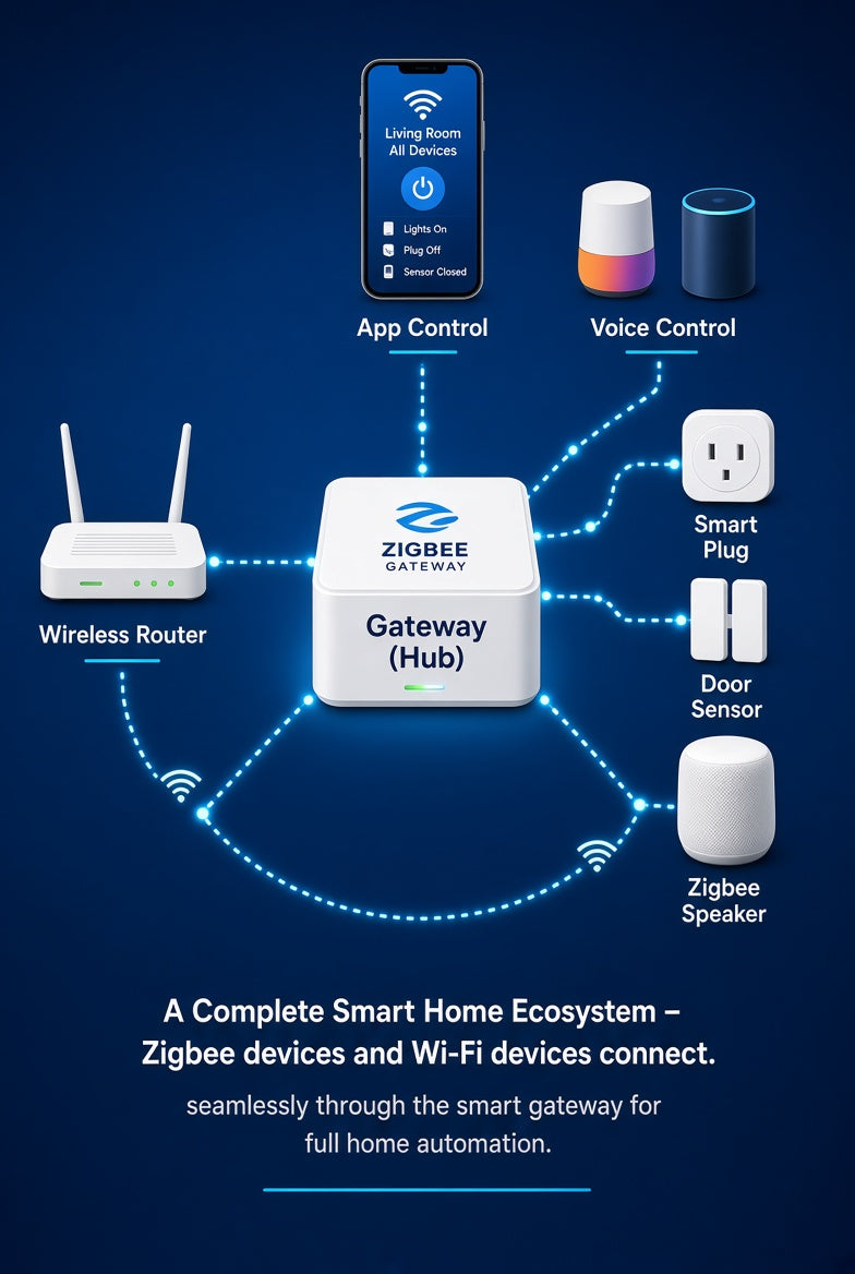 ZigBee 3.0 Smart Home Hub with App Control