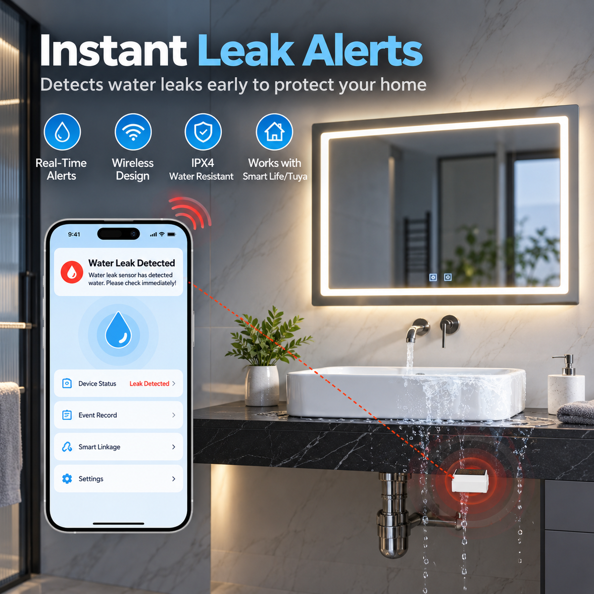 ZigBee Smart Rain & Light Sensor IPX4
