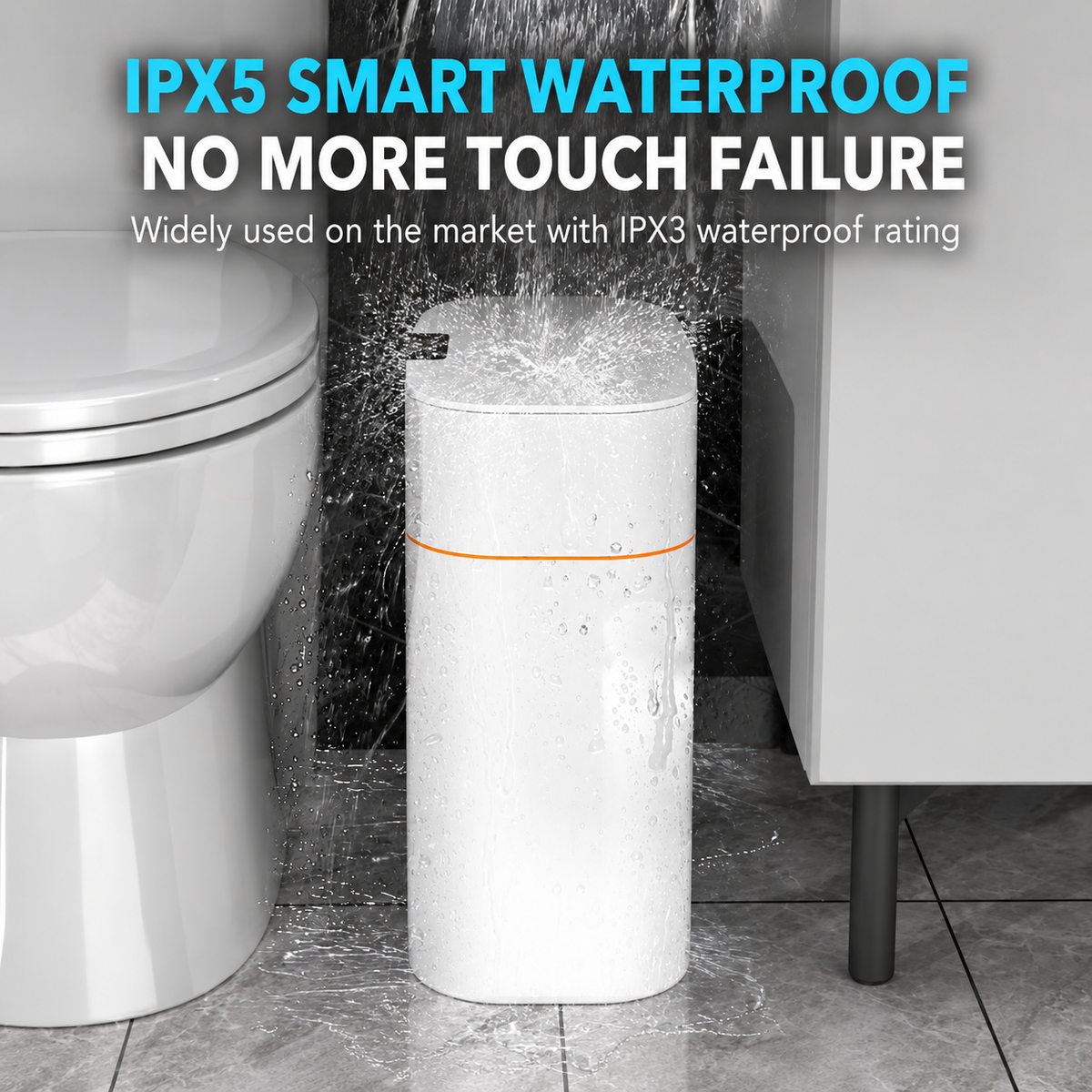 Touchless Motion Sensor Smart Trash Can with Lid