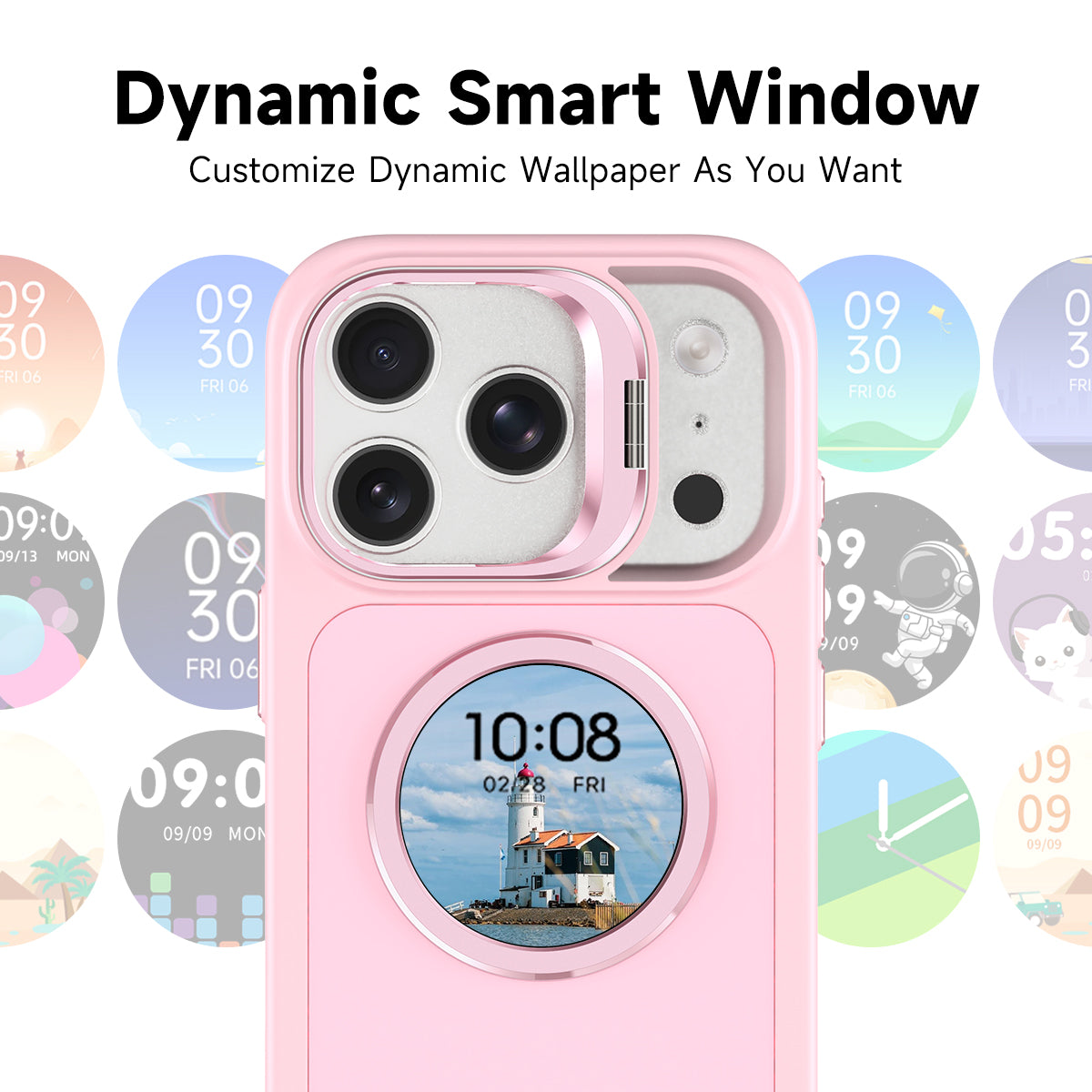 Smart Phone Case with 1.52" AMOLED Display, Bluetooth 6.0, Custom Wallpaper & Message Notifications, IP67 Waterproof, Magnetic Charging, for iPhone 13–17 Series