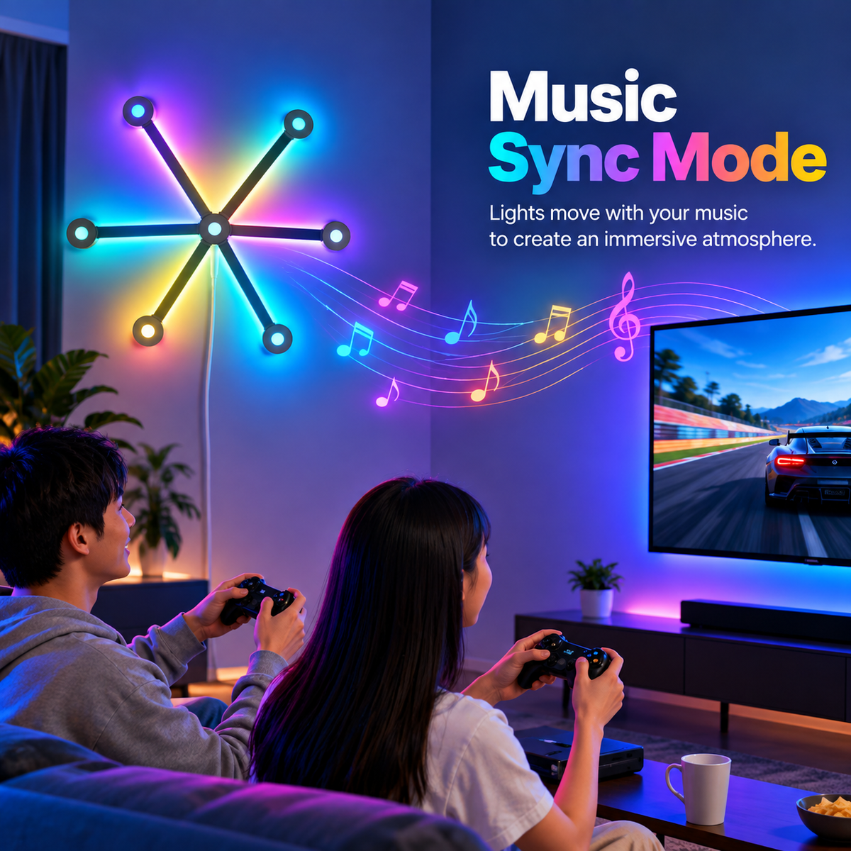 RGBIC Smart LED Wall Light with Music Sync