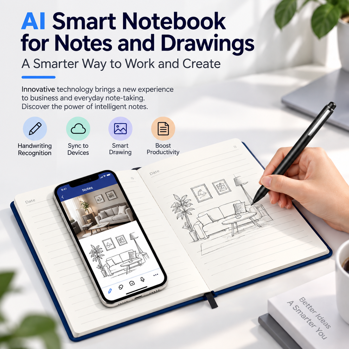 Smart Reusable Notebook with Handwriting Sync