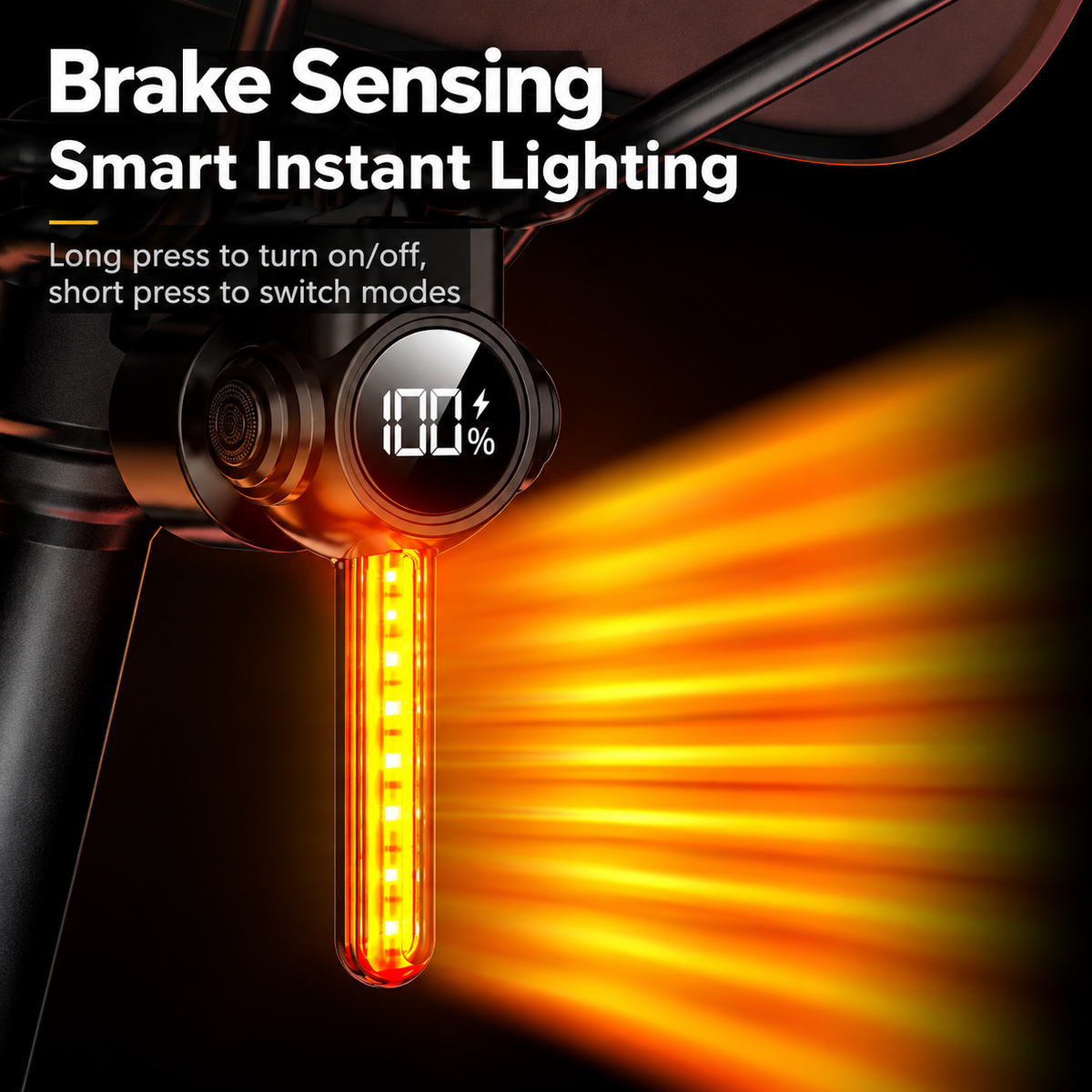 Smart Bike Brake Tail Light with RGB Flow Effects