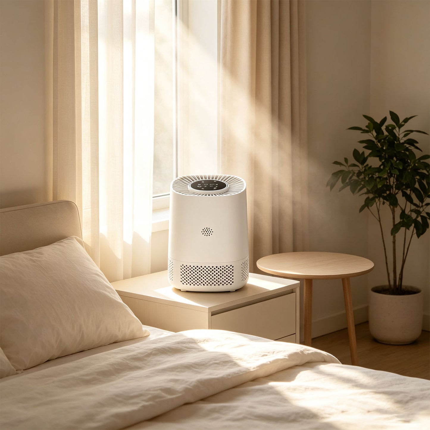 Compact Desktop Air Purifier | Quiet HEPA Air Cleaner Touch Control for Bedroom & Office