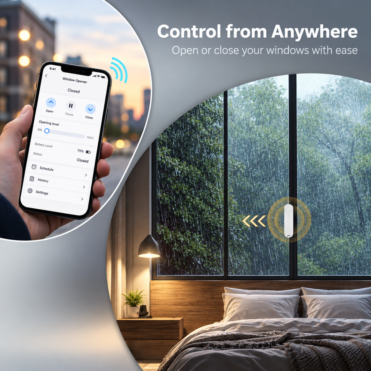 ZigBee Smart Solar Sliding Window Opener