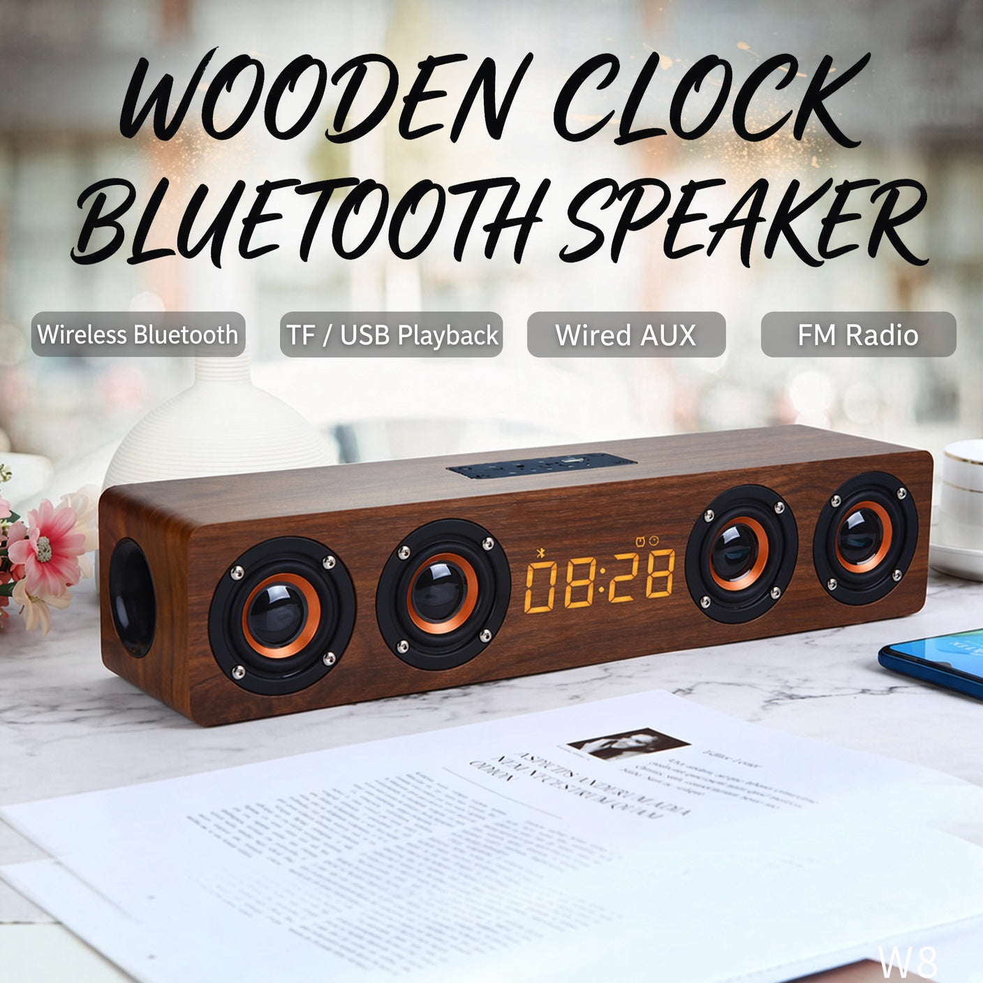 Portable AI Smart Bluetooth Speaker, Wireless Mini Speaker with TF Card Slot, Built‑in Battery for Home Outdoor Travel