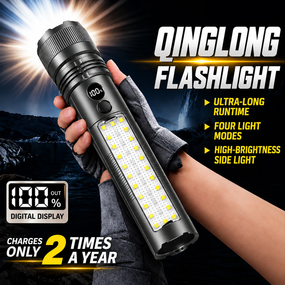 Ultra-bright high-intensity outdoor flashlight