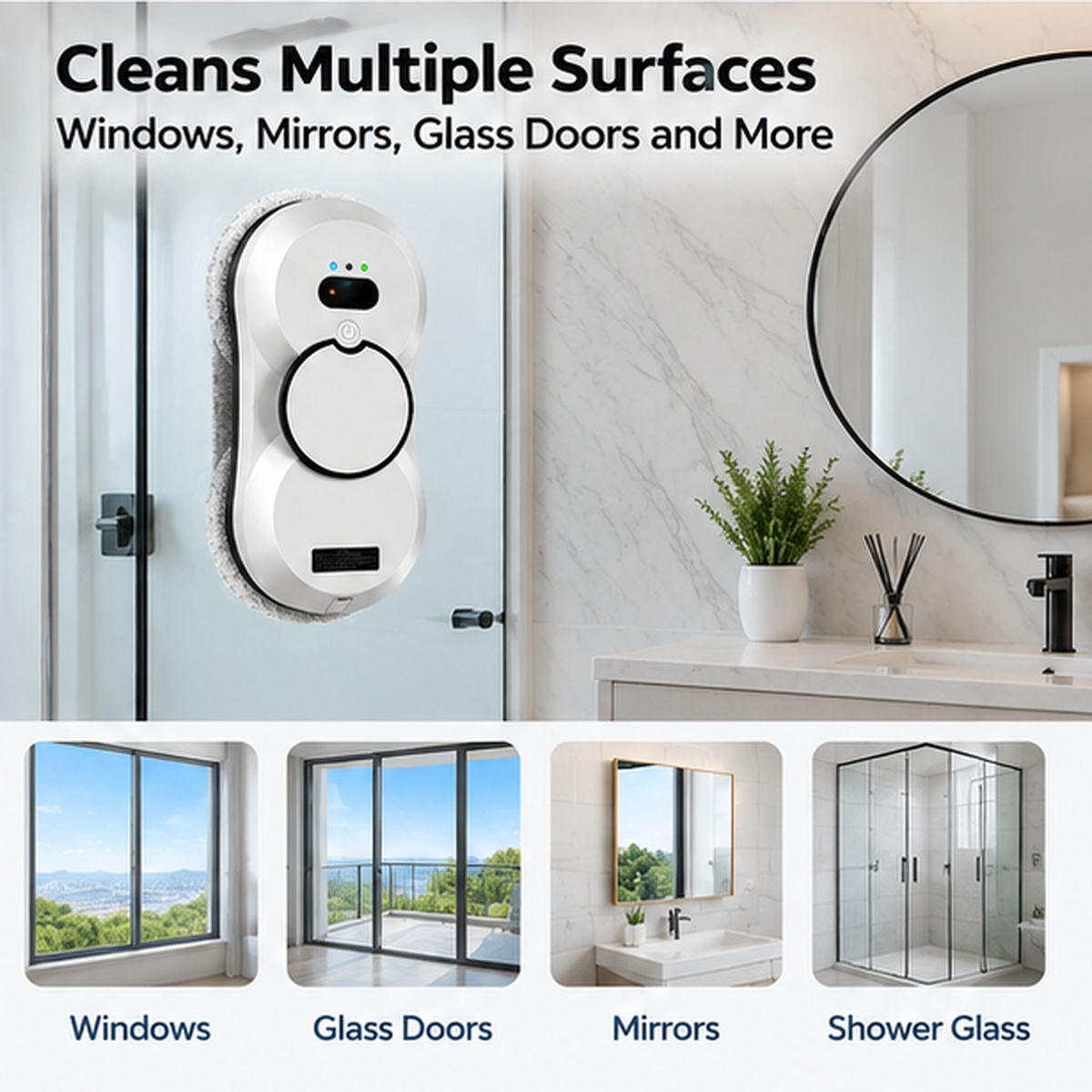 Smart Window Cleaning Robot with Auto Spray