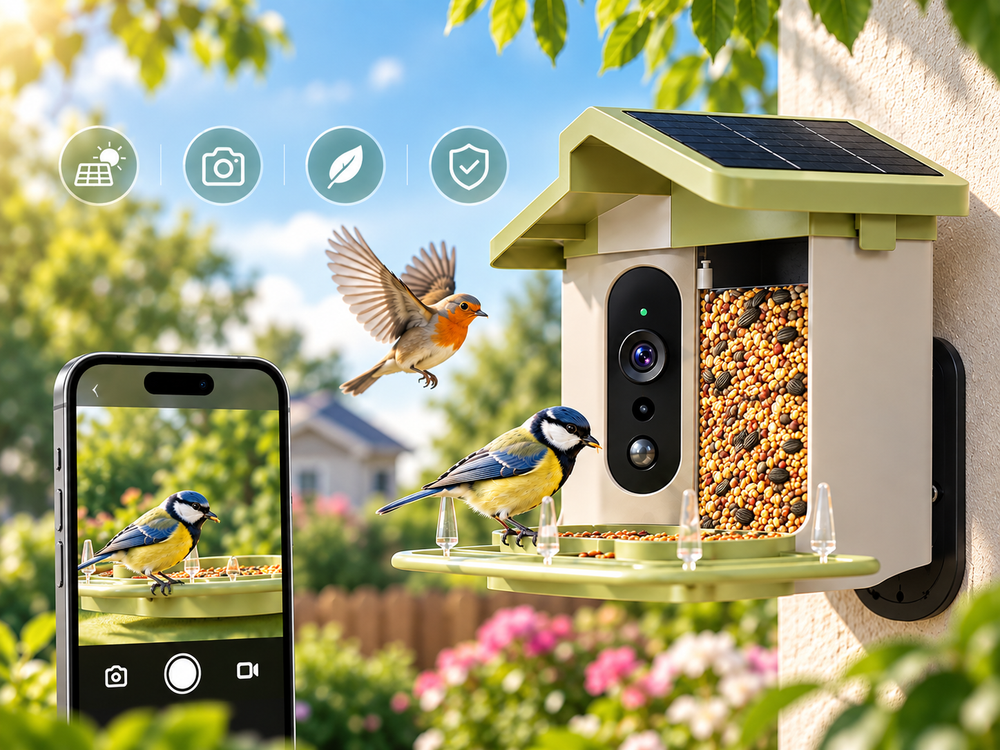AI Smart Bird Feeder with 4K Camera & App