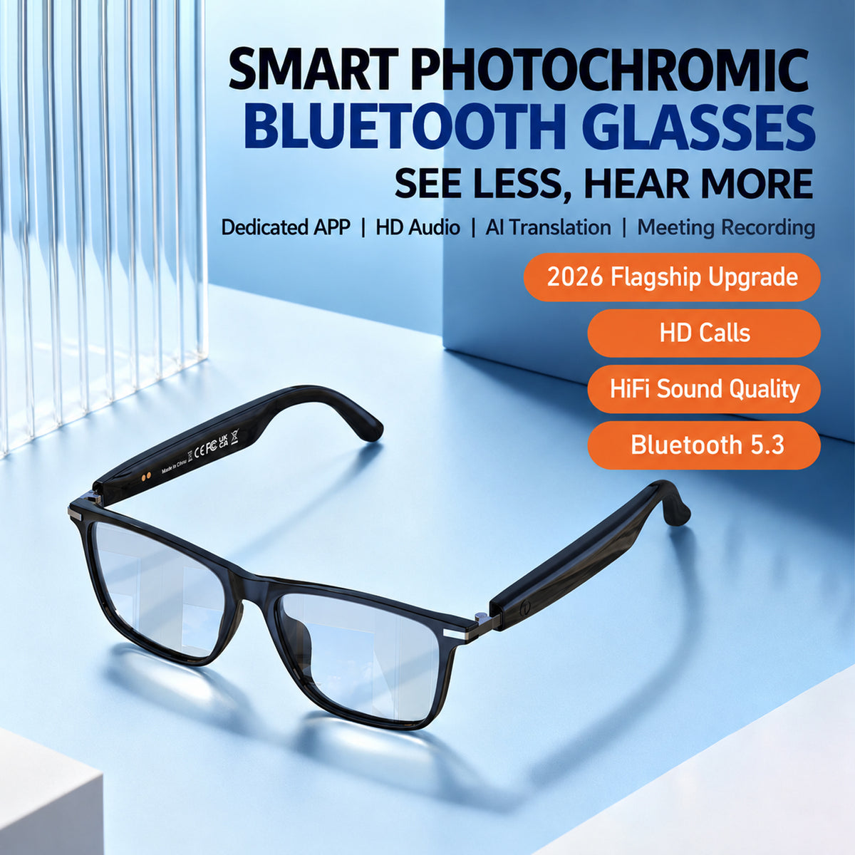 Smart Bluetooth Glasses with AI Translation