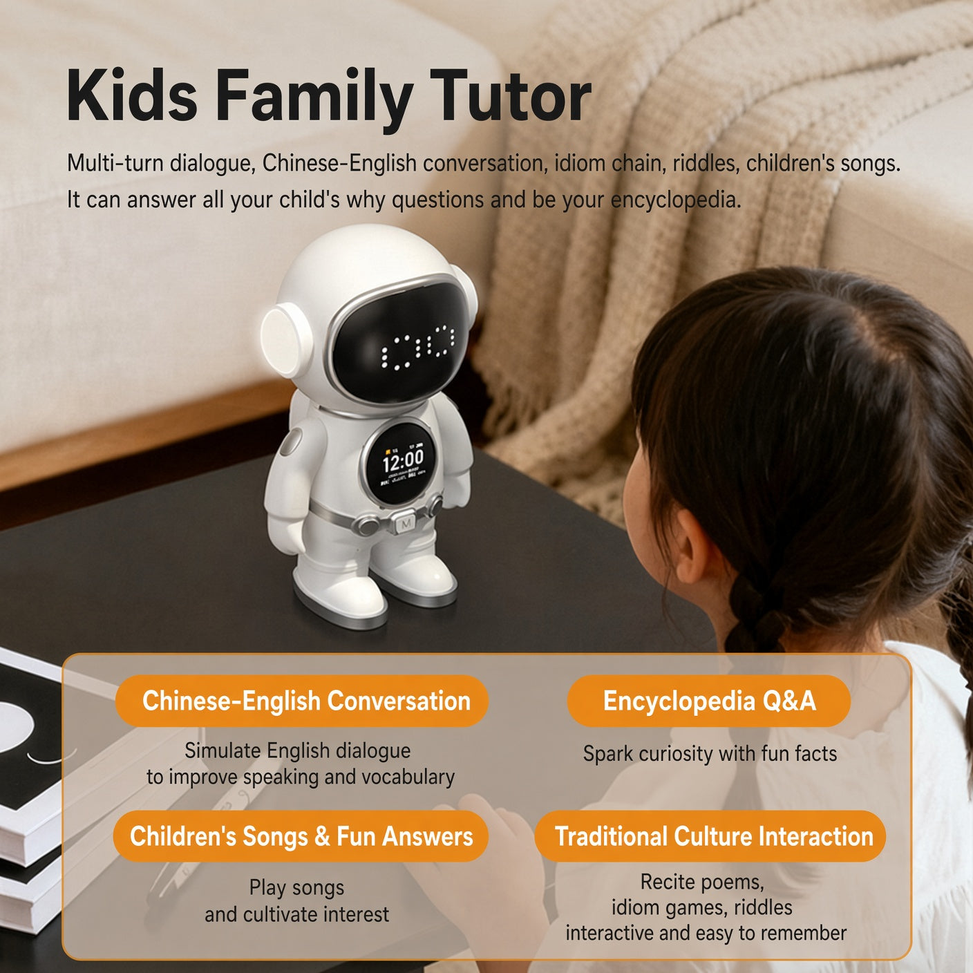 AI Chat Companion Speaker – WiFi Talk & Bluetooth Music