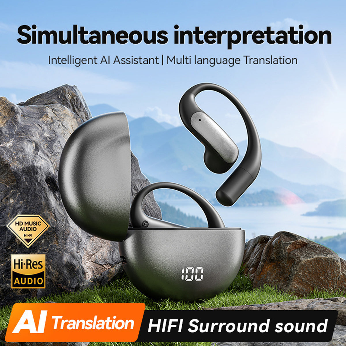 AI-powered Bluetooth translation earbuds