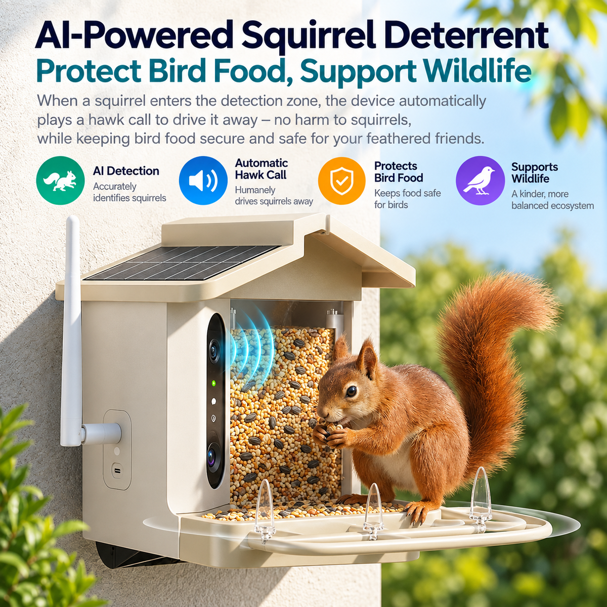 AI Smart Bird Feeder with 4K Camera & App