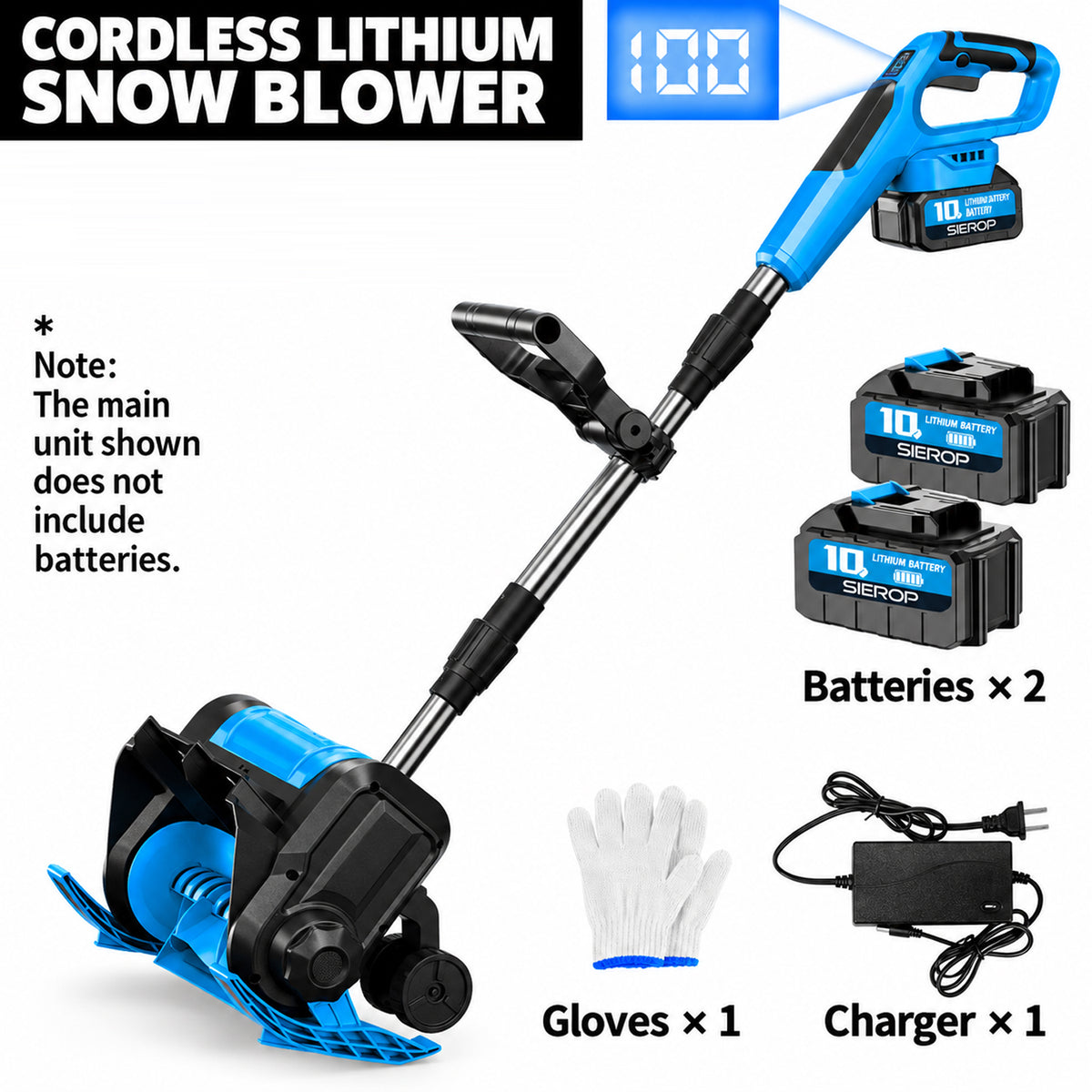 Compact cordless lithium-ion snow blower