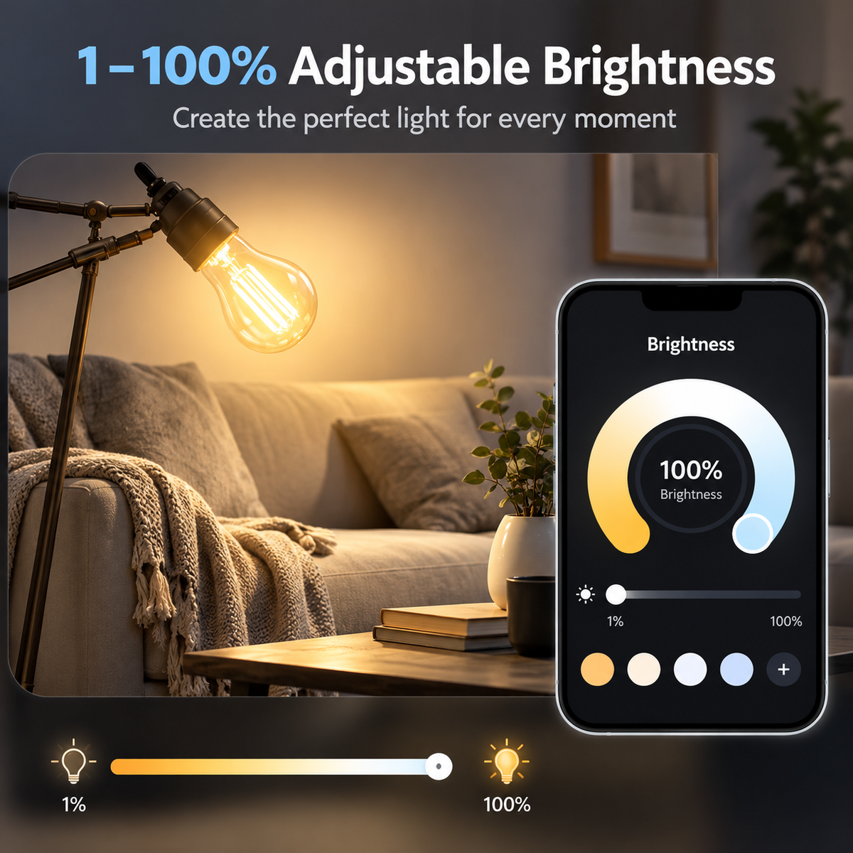 Matter WiFi Smart LED Bulb with Voice & App Control