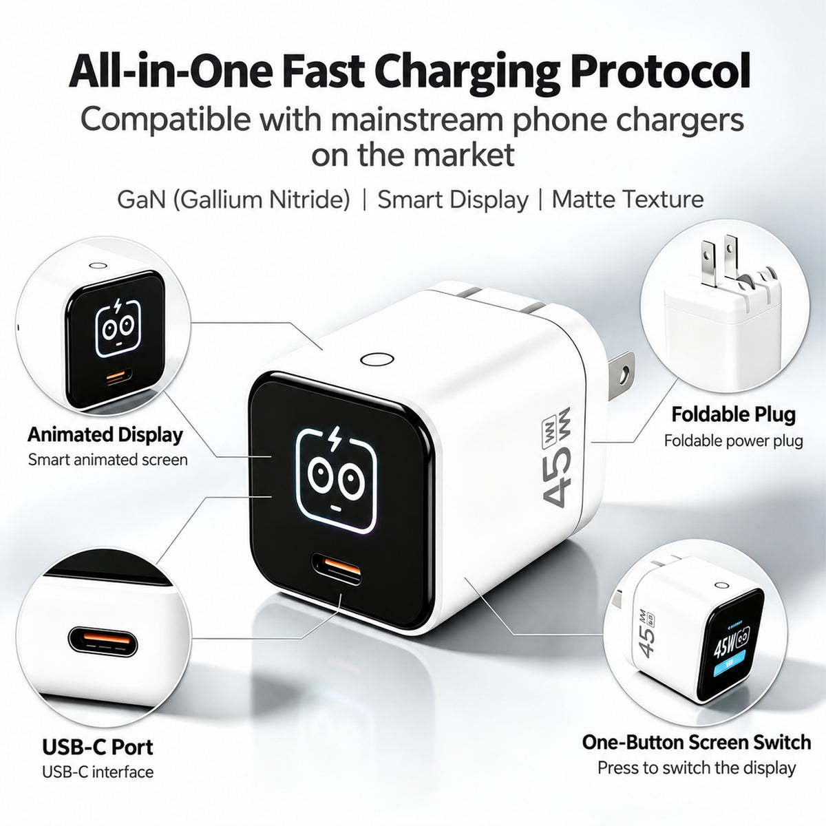 GaN charger with smart display