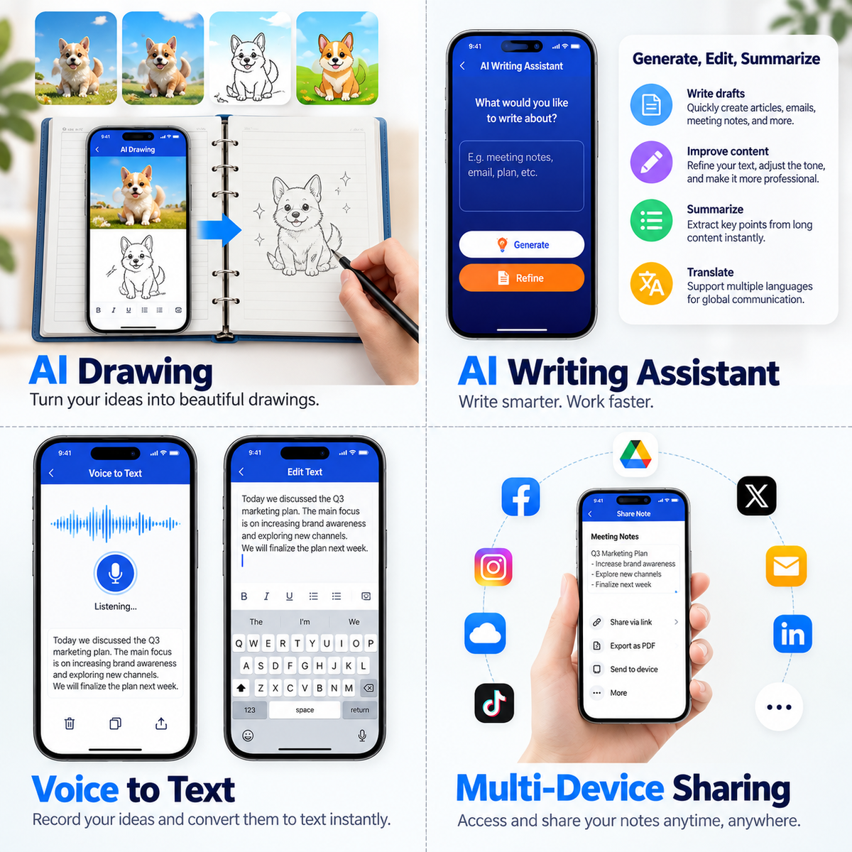 Smart Reusable Notebook with Handwriting Sync