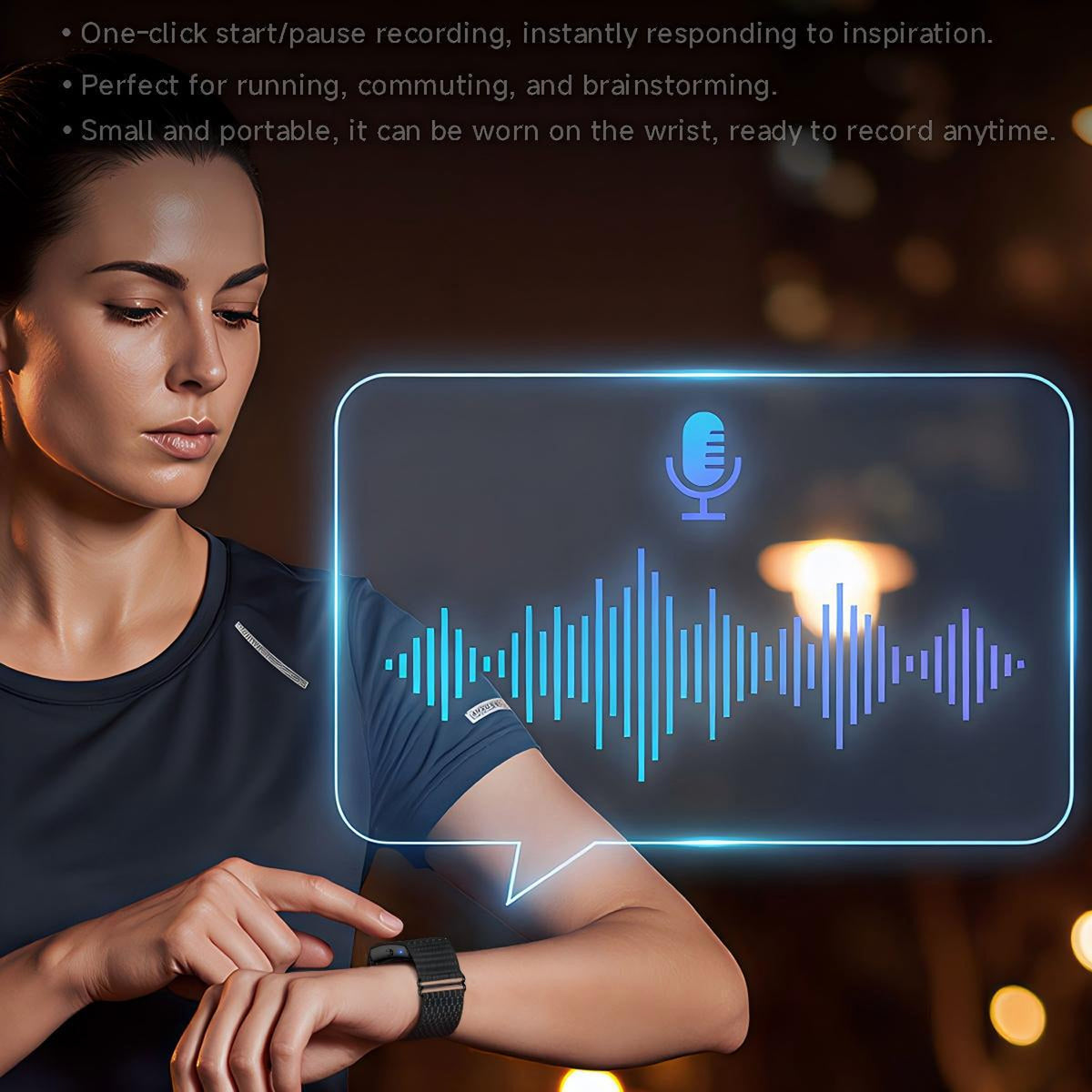 AI Voice-Recording Smart Bracelet (Screenless)
