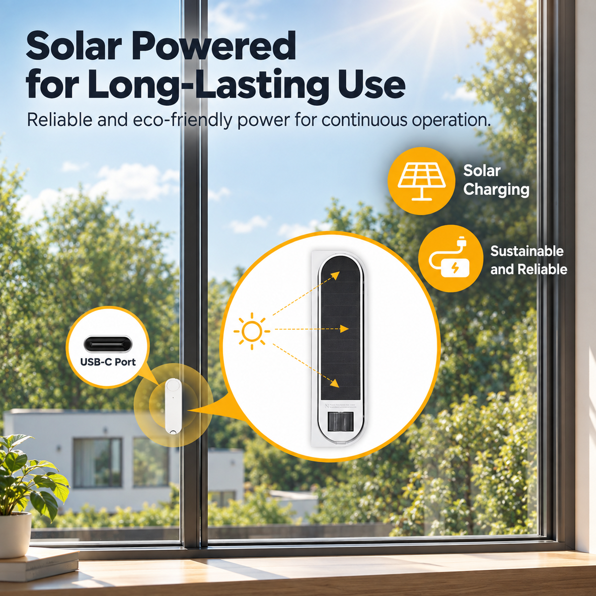 ZigBee Smart Solar Sliding Window Opener