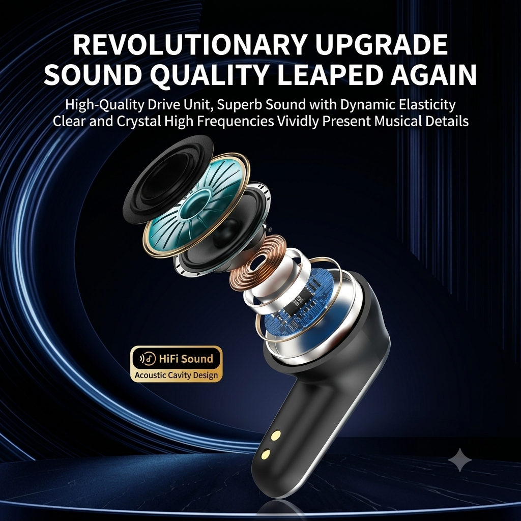 ANC Bluetooth Earbuds with Smart Touch Display