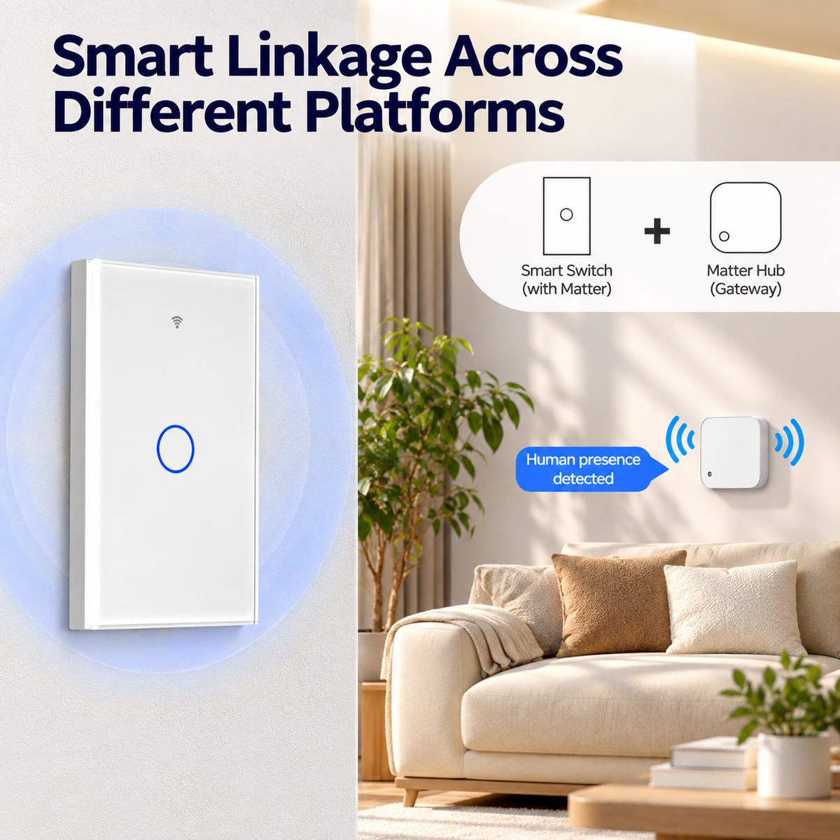 Matter WiFi Smart Touch Wall Switch