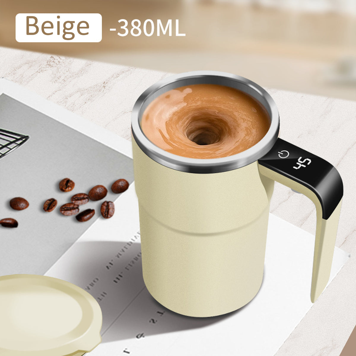 Self-stirring coffee mug