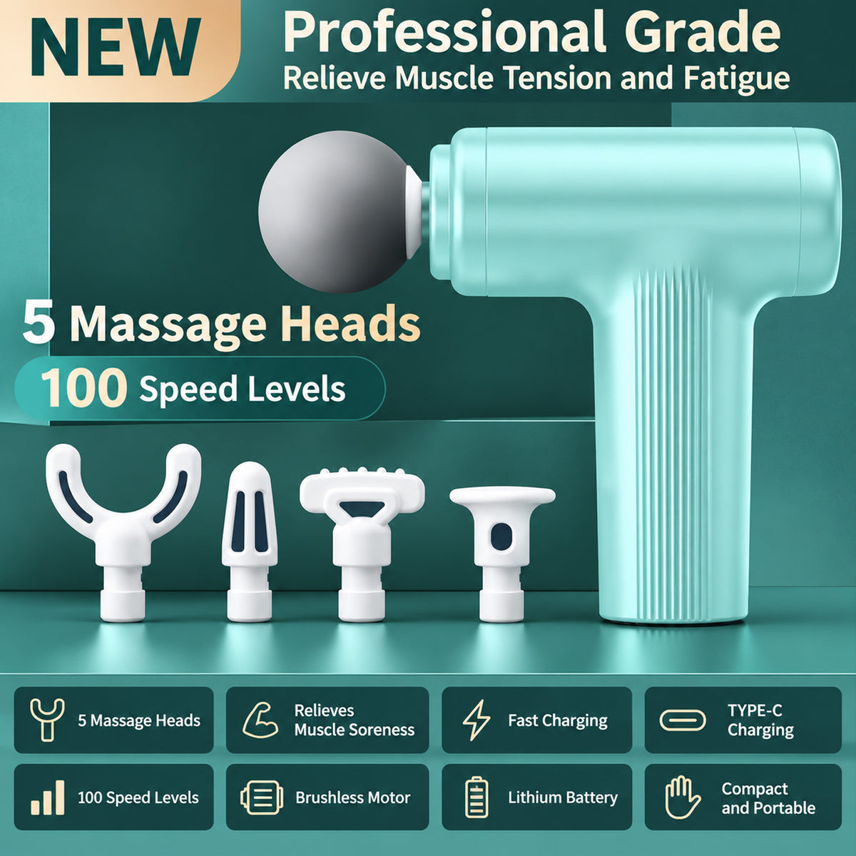 LED Display Massage Gun