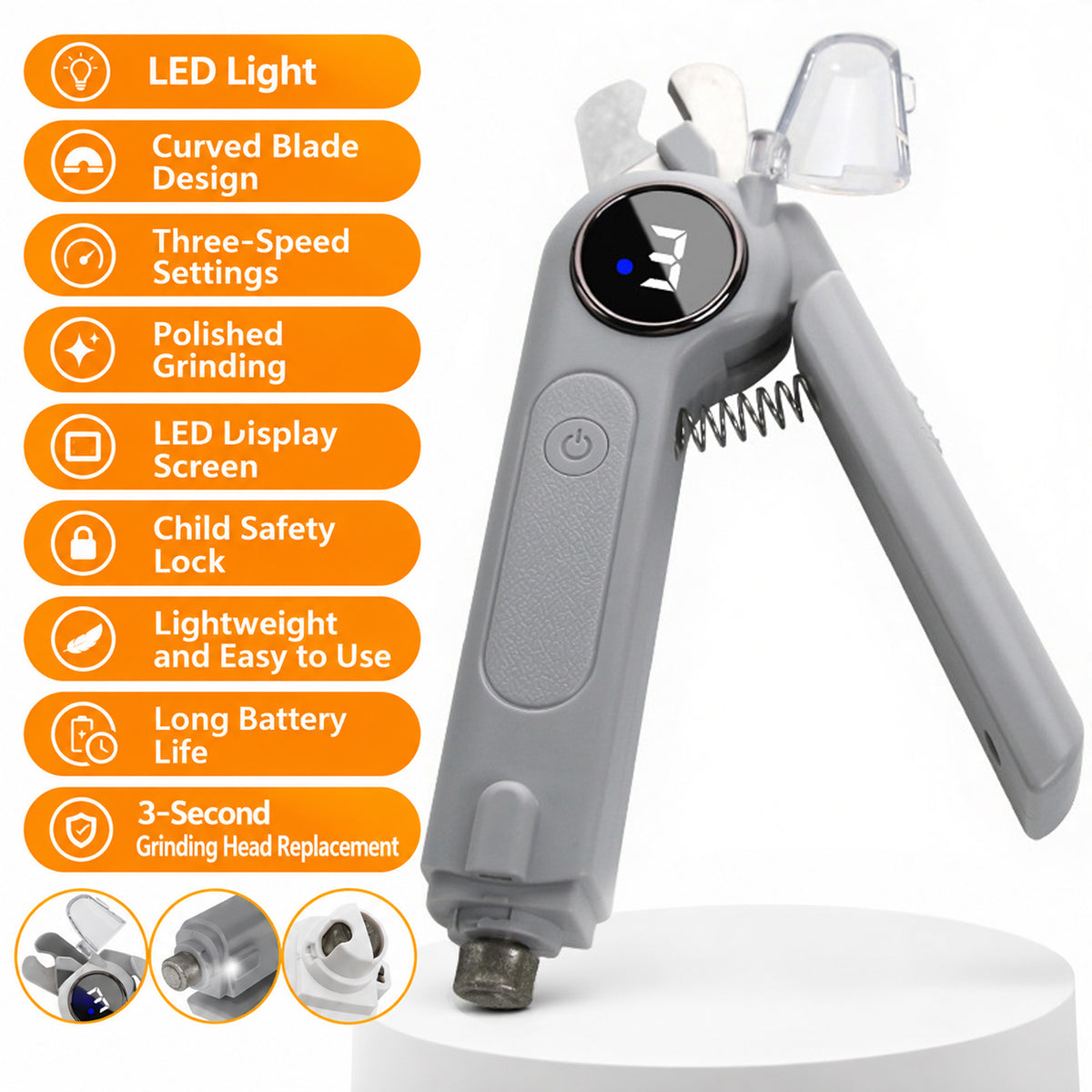 2-in-1 Electric Pet Nail Trimmer