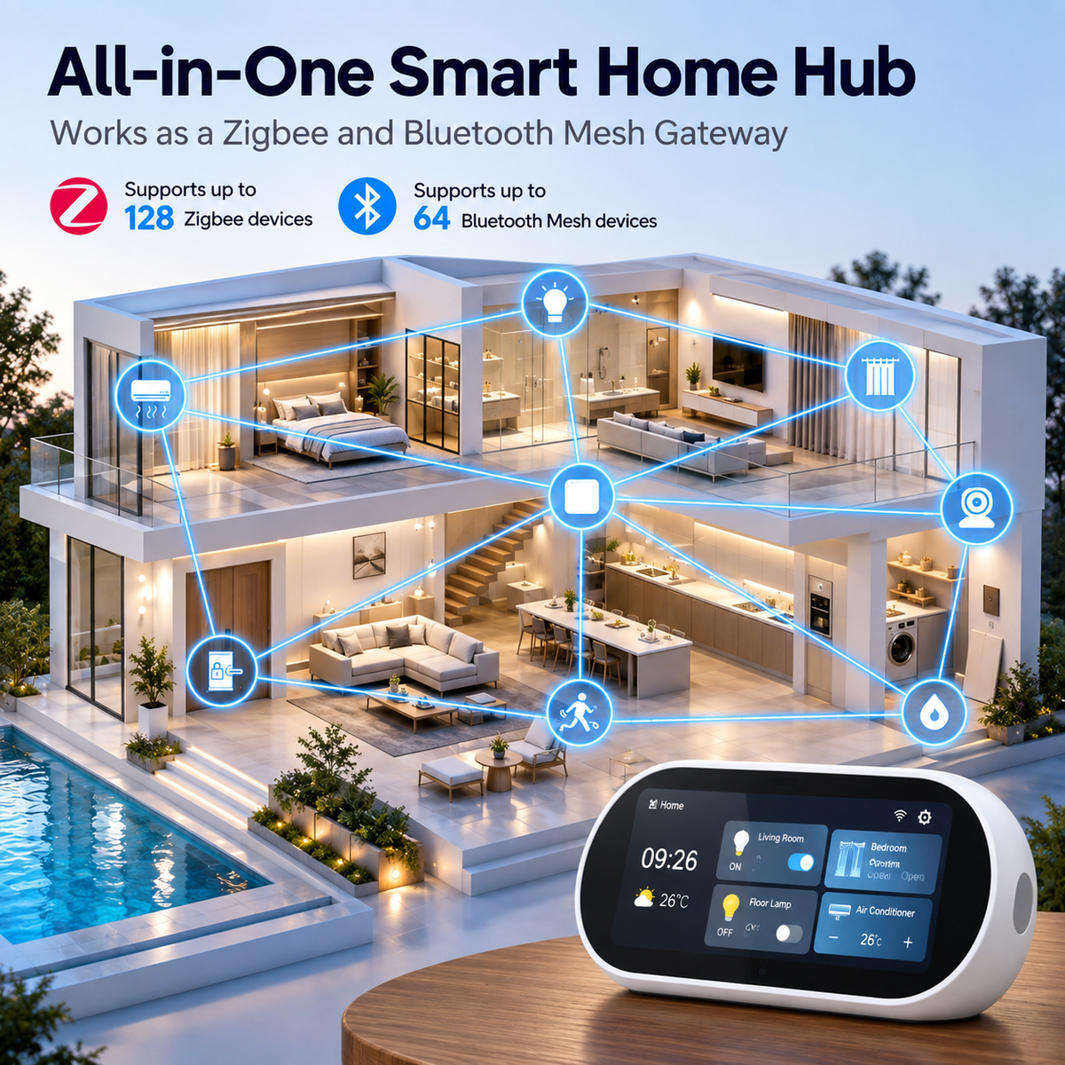 WiFi Smart Home Control Panel with Alexa & HiFi