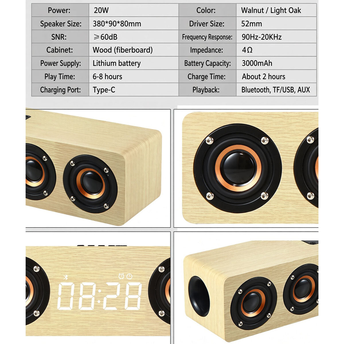 Portable AI Smart Bluetooth Speaker, Wireless Mini Speaker with TF Card Slot, Built‑in Battery for Home Outdoor Travel
