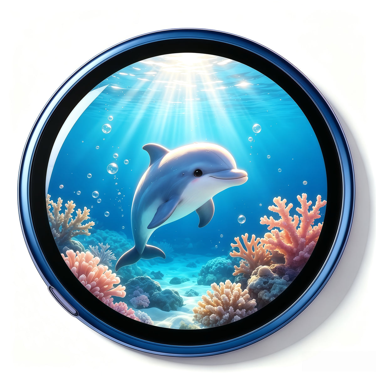 Round Digital E-Badge – Rechargeable Photo Display