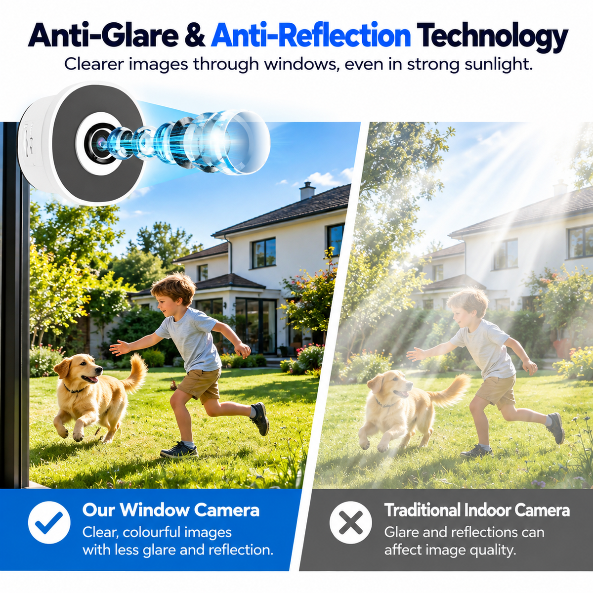 WiFi Smart Window Camera with Night Vision