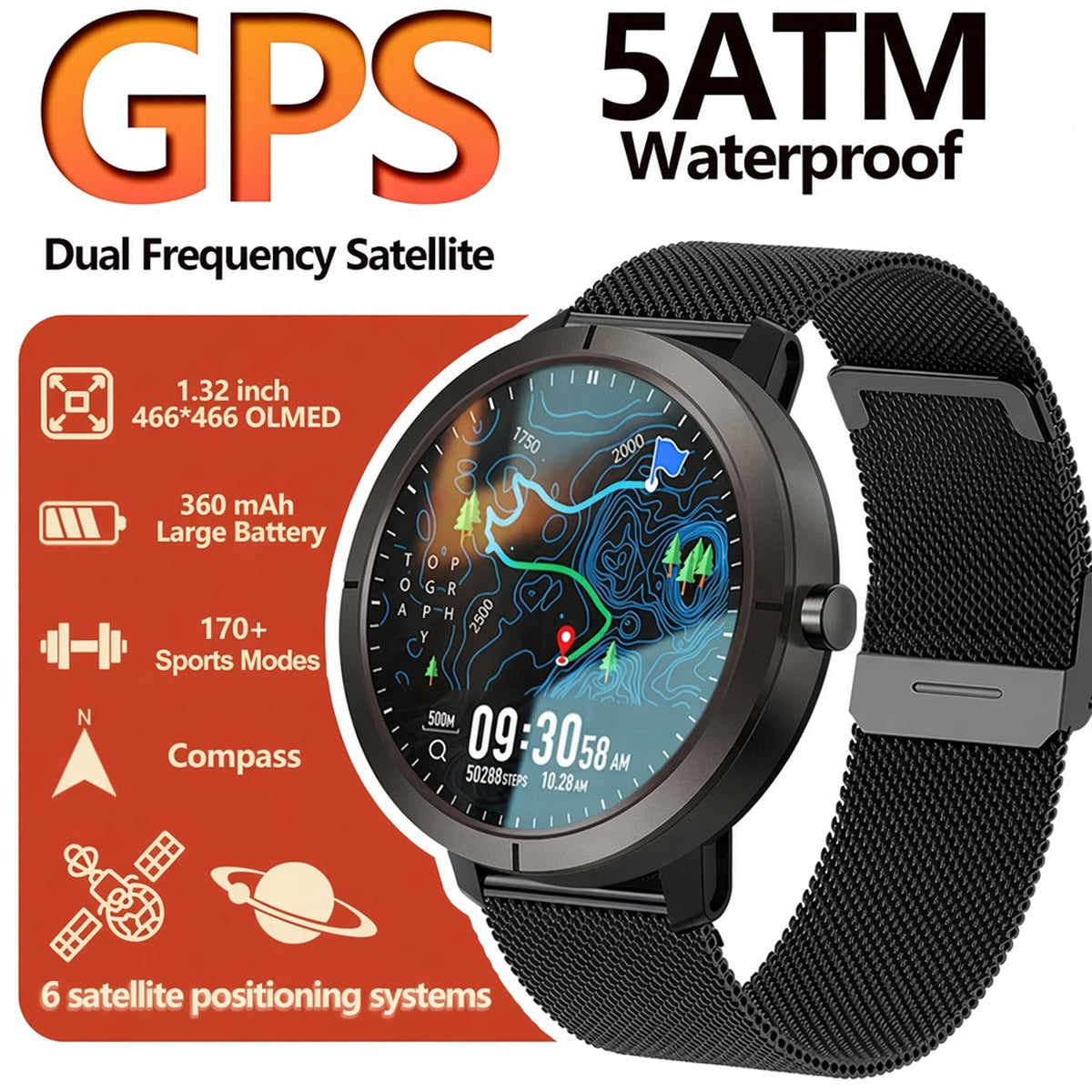 Smart GPS Sports and Health Watch