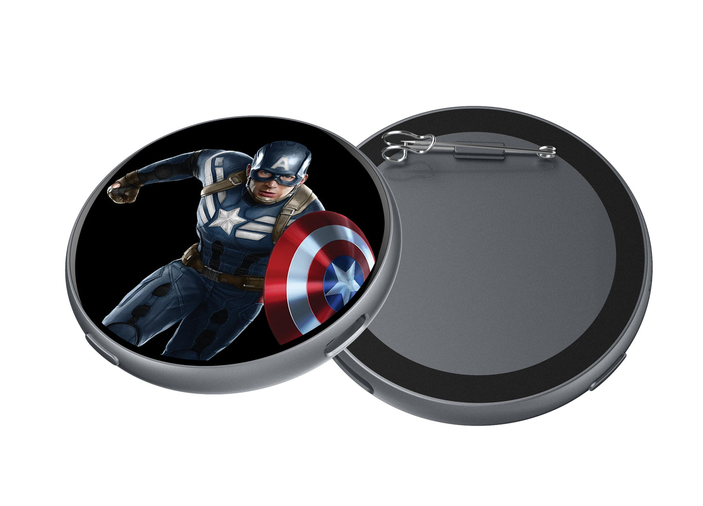 Portable Digital E‑Badge Customizable Picture Display Rechargeable Round E‑Badge for Collection & Gift