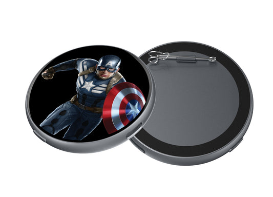 Portable Digital E‑Badge Customizable Picture Display Rechargeable Round E‑Badge for Collection & Gift