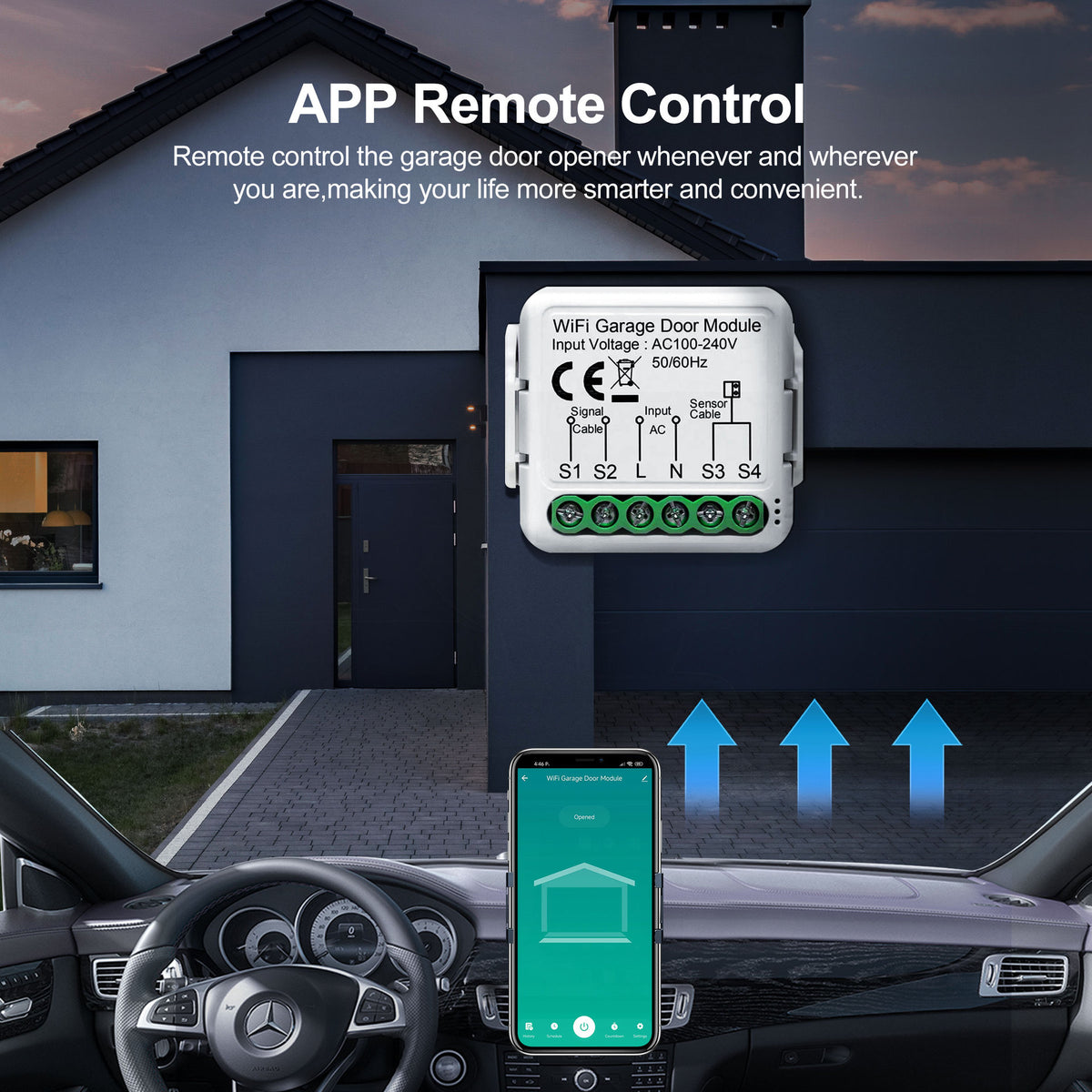 Smart WiFi Garage Door Opener with App Control