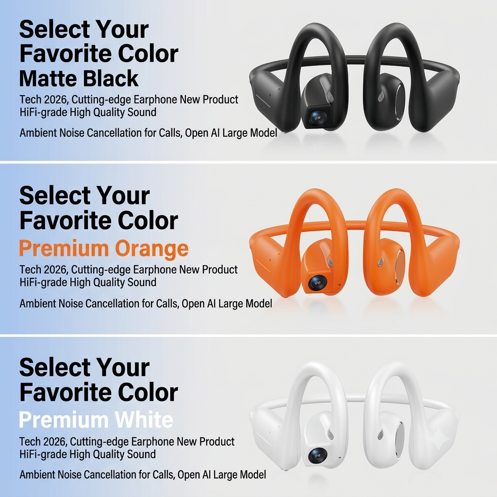 AI Translation Camera Headphones with 8MP Video