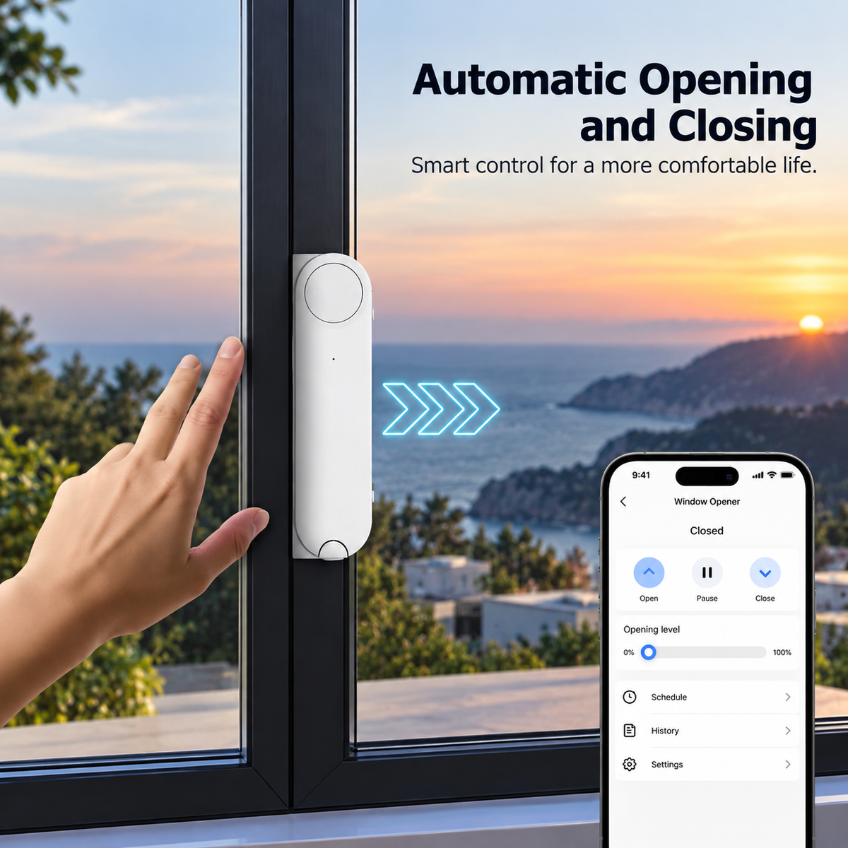 ZigBee Smart Solar Sliding Window Opener